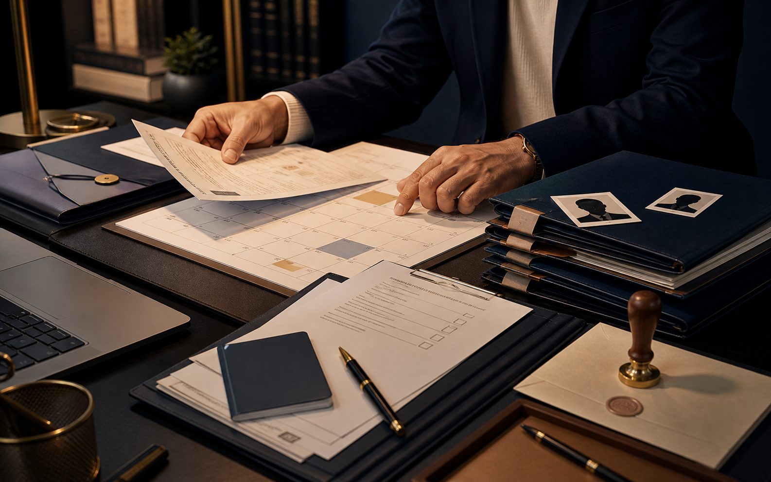 Private college admissions documents and calendar